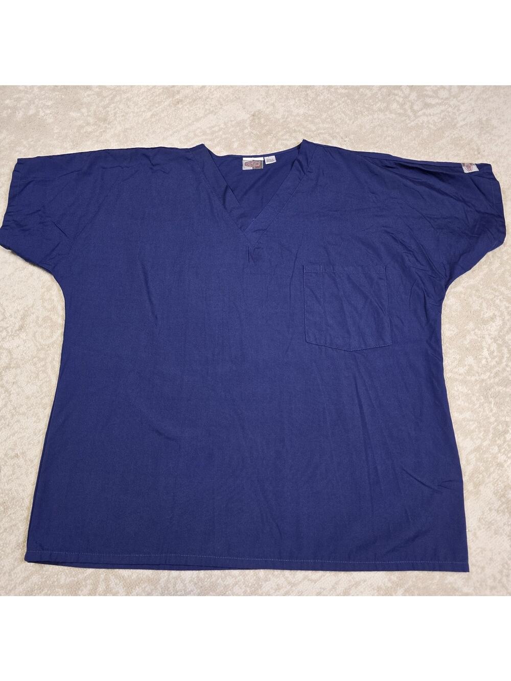 Scrub Zone by Landau navy blue v-neck scrub top - Men's Large - See Pictures